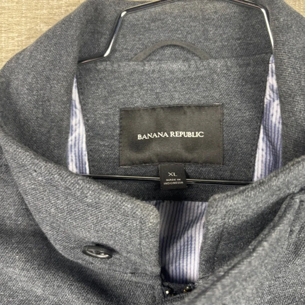 Banana Republic Mens XL Charcoal Grey Heathered Field Jacket Utility Coat